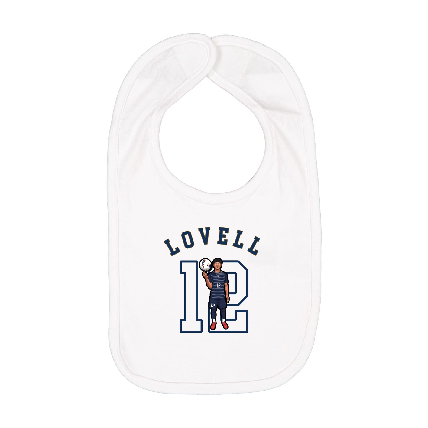 Infant Bib — Shirsey Arch in White
