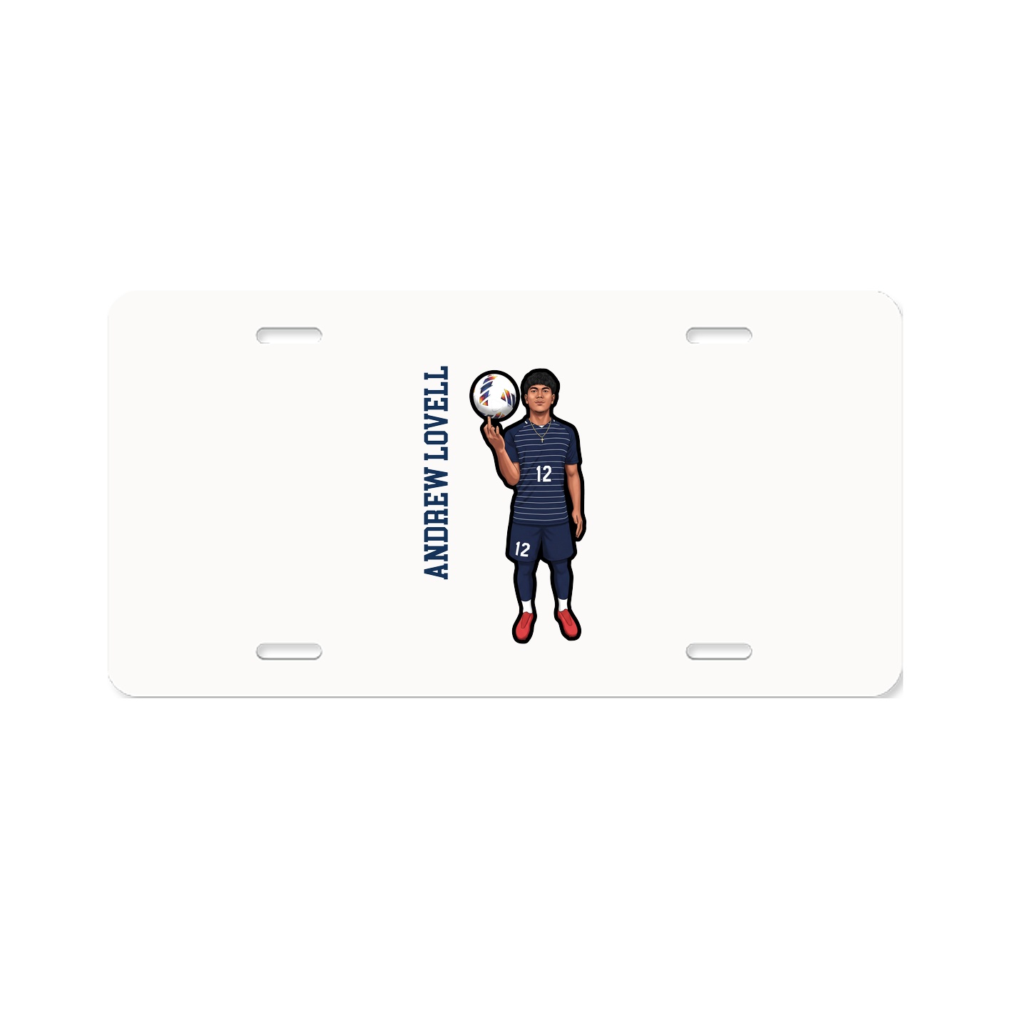 License Plate — Name Vertical in Classic