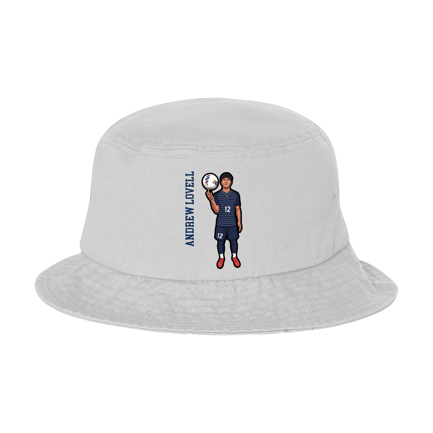 Bucket Cap — Name Vertical in White