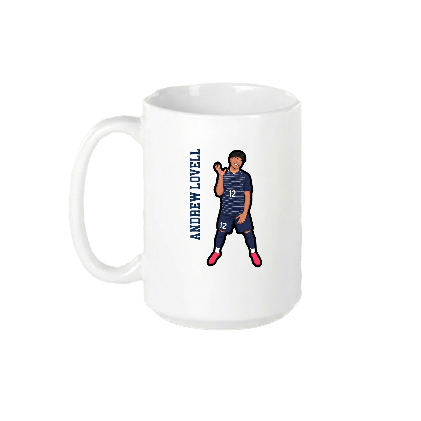 15oz Coffee Mug — Name Vertical in White