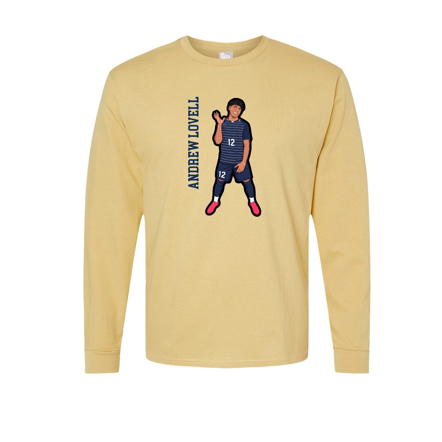 Long Sleeve Tee — Name Vertical in Vegas Gold