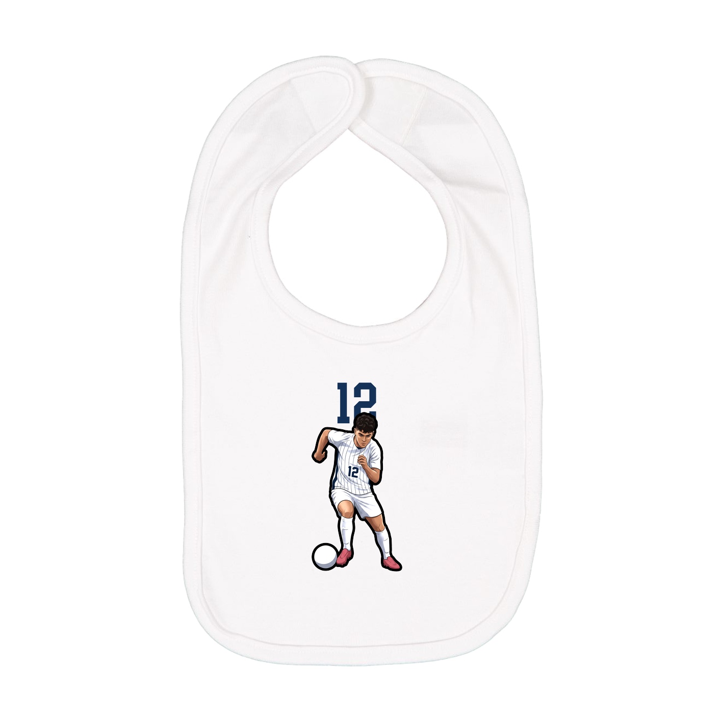 Infant Bib — Number Top in White