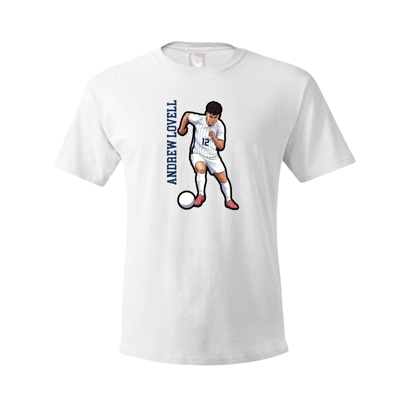 Youth Tee — Name Vertical in White