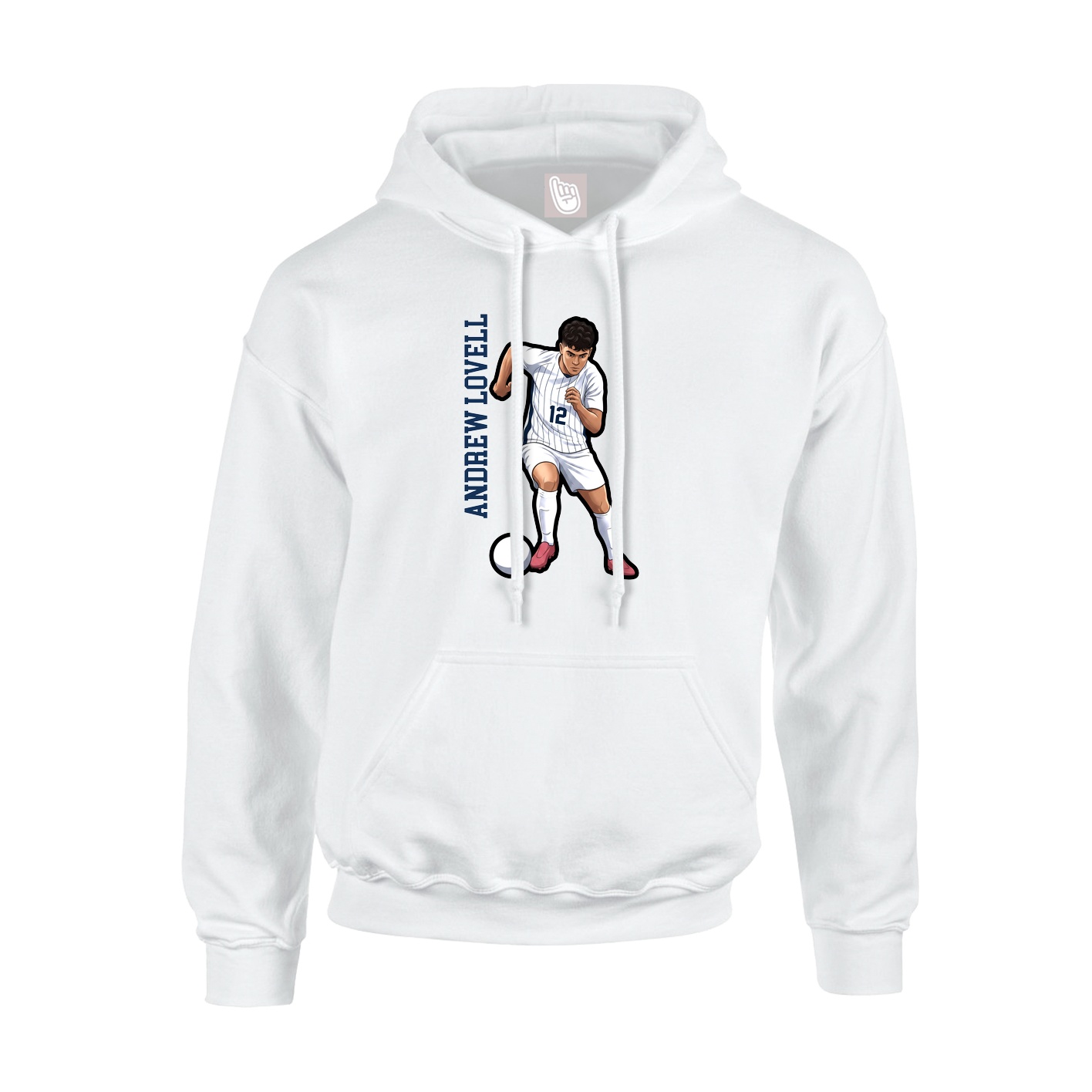 Hoodie — Name Vertical in White
