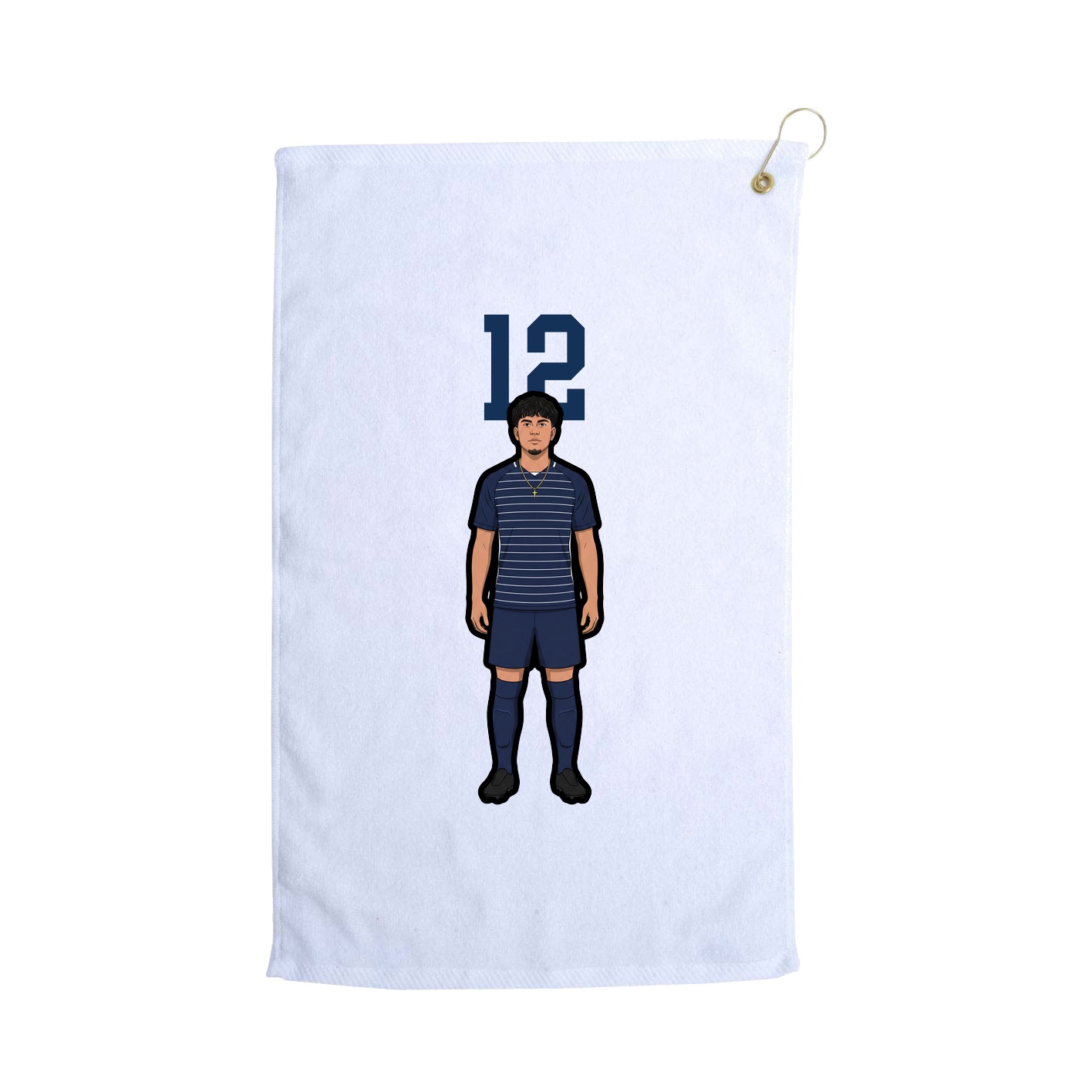 Golf Towel — Number Top in White