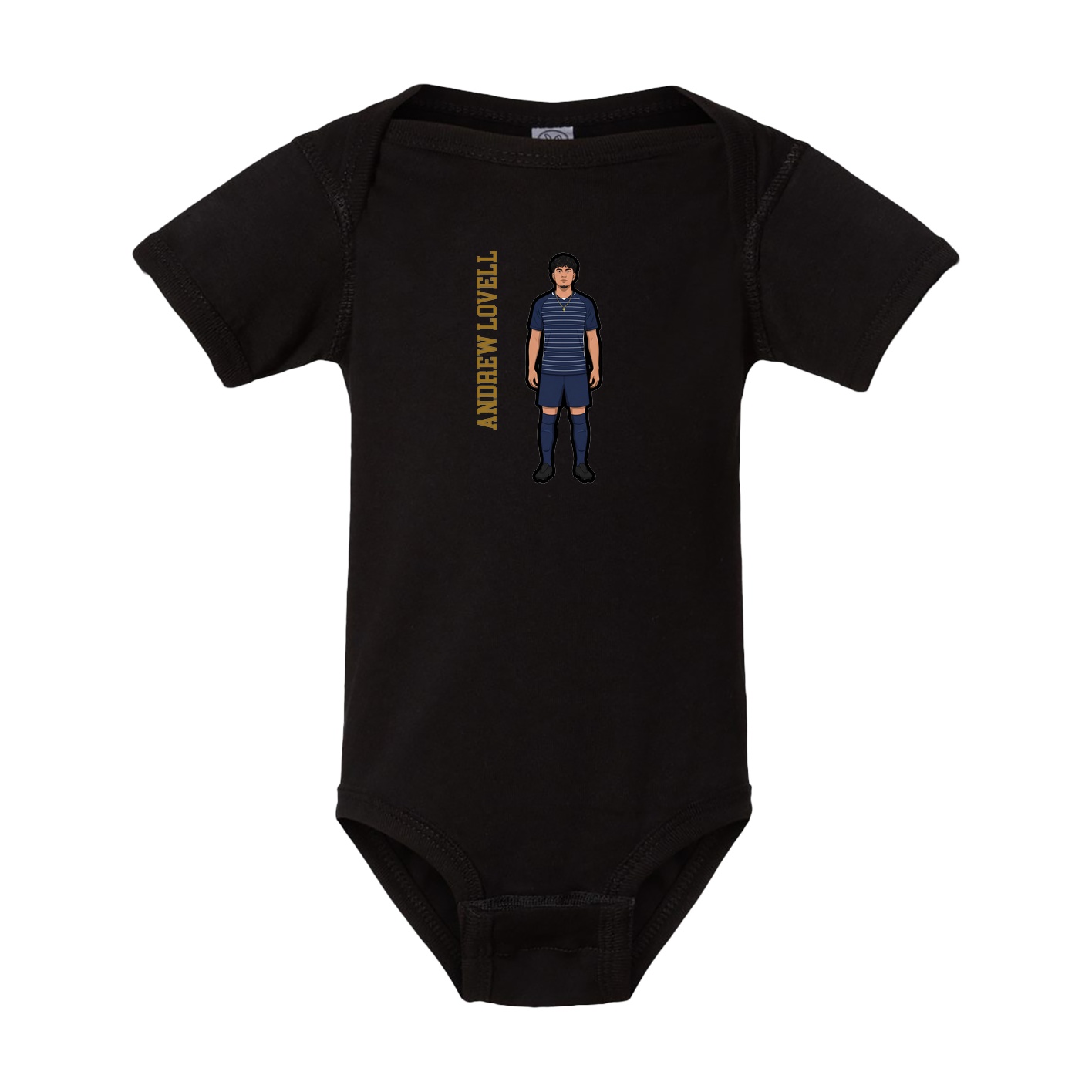 Baby Onesie — Name Vertical in Black