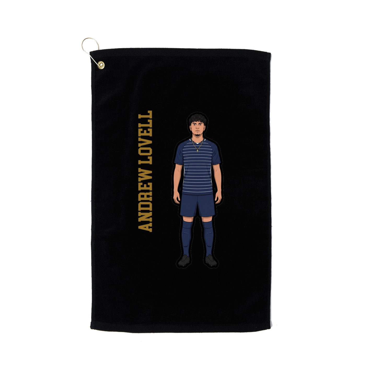 Golf Towel — Name Vertical in Black