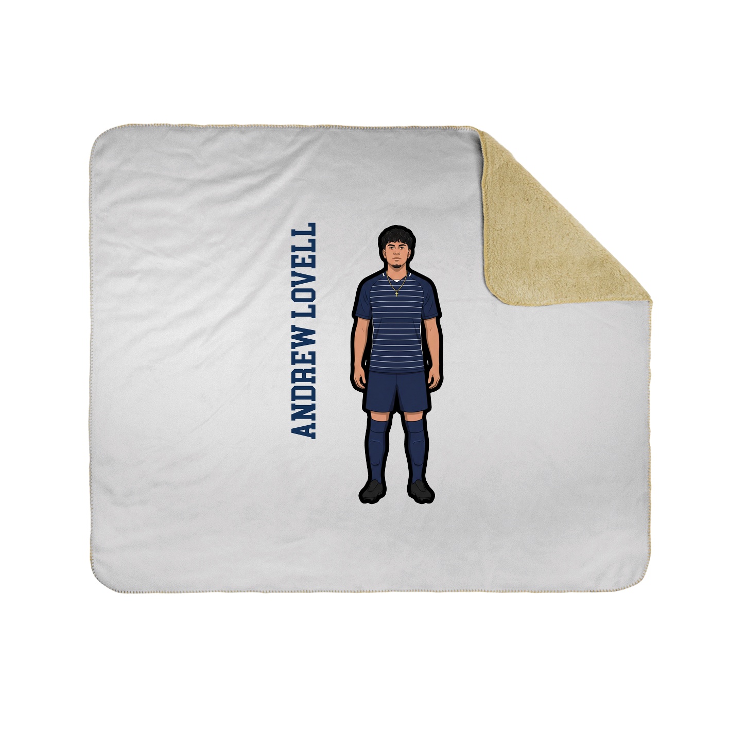 Throw Blanket — Name Vertical in White