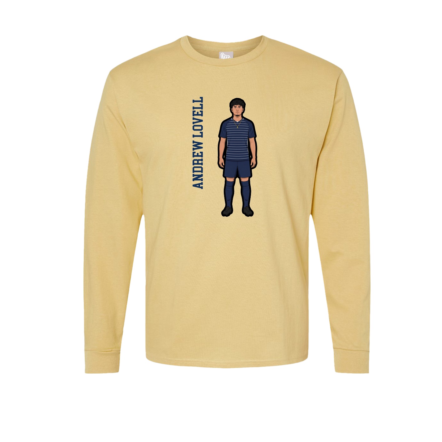 Long Sleeve Tee — Name Vertical in Vegas Gold