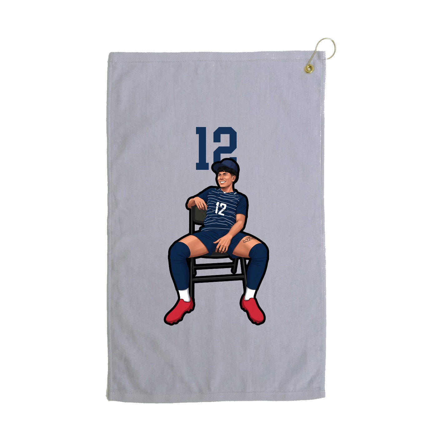 Golf Towel — Number Top in Grey