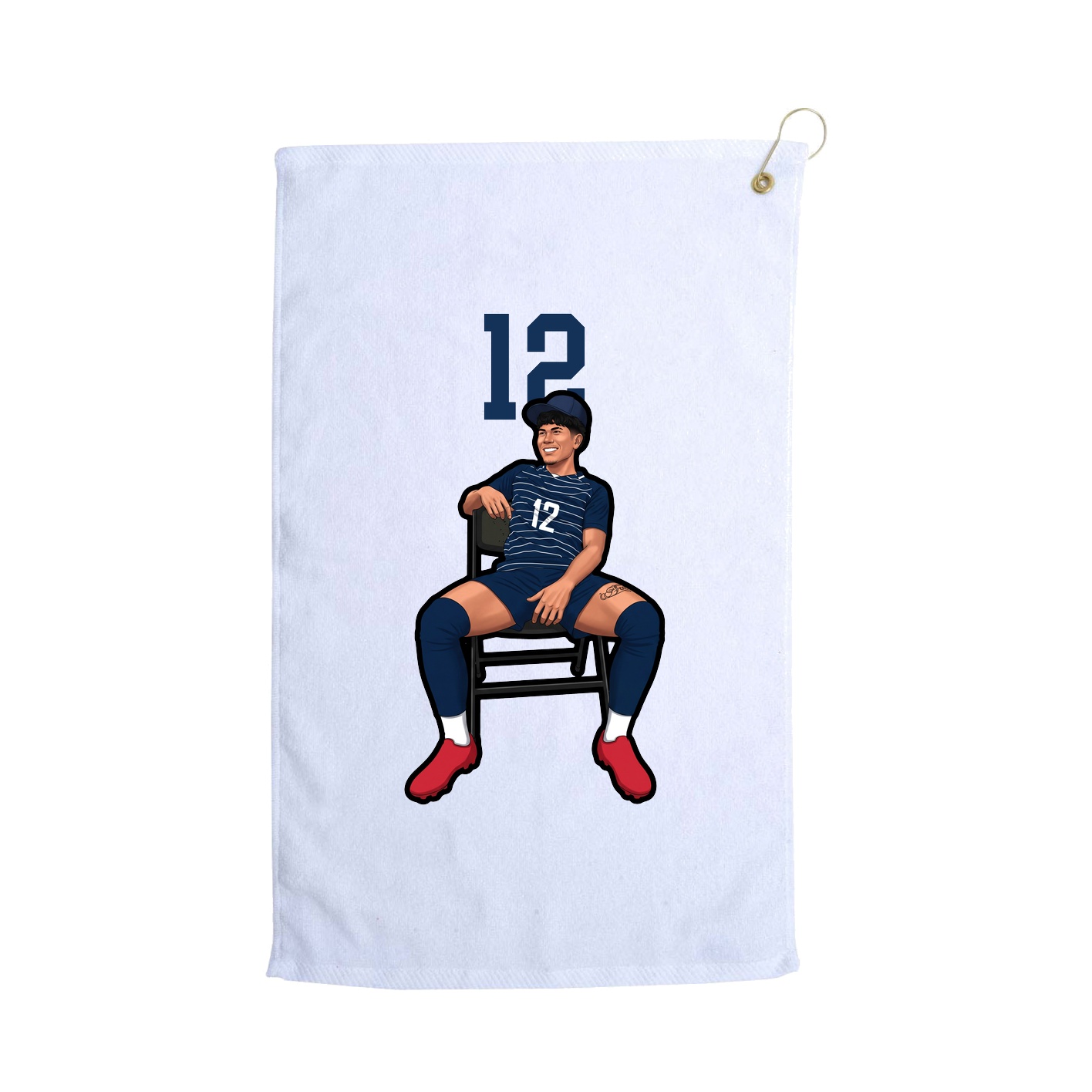 Golf Towel — Number Top in White