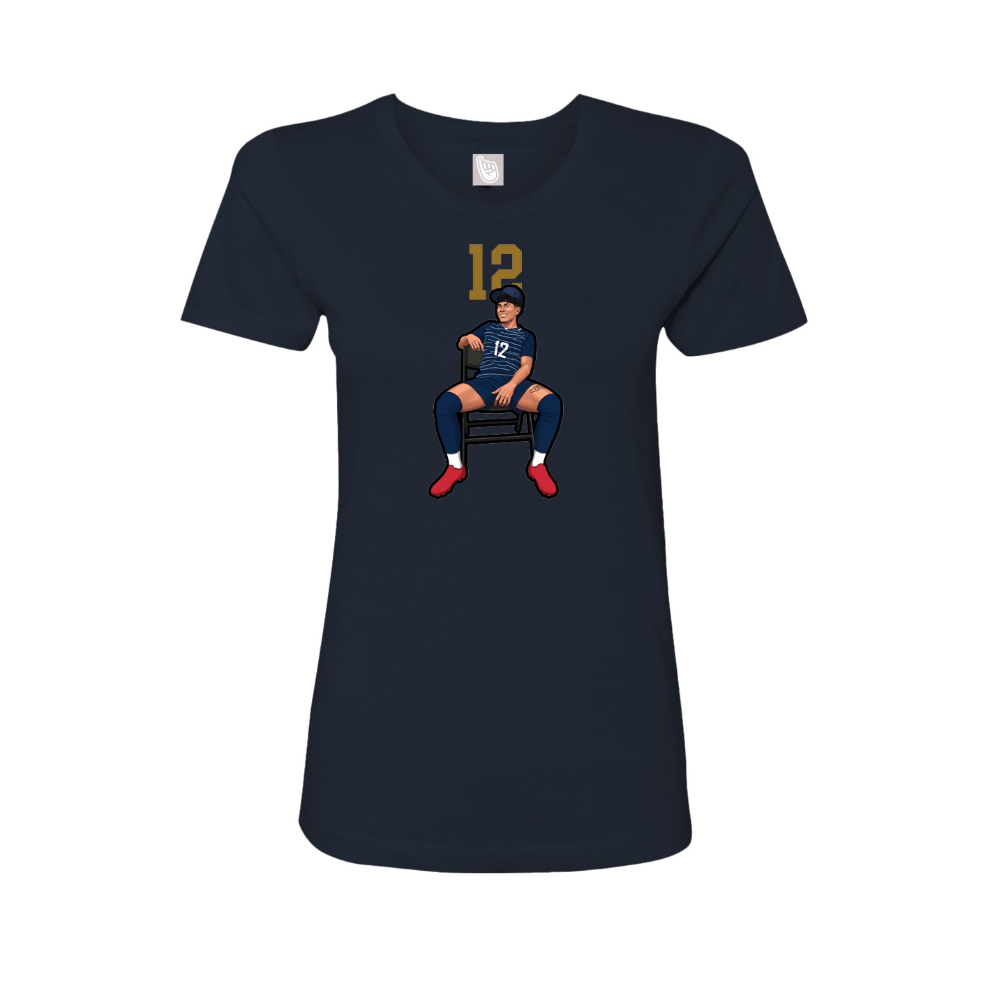 Fitted Women's Tee — Number Top in Navy