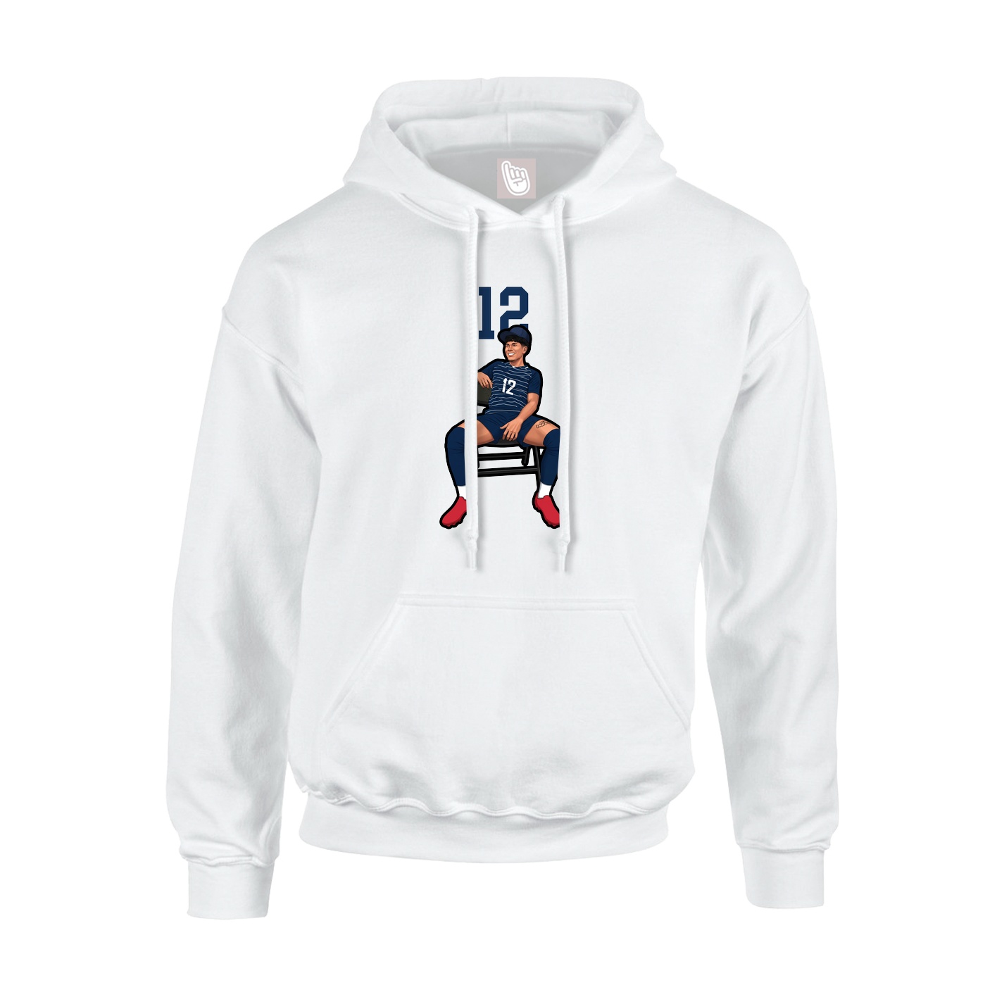 Hoodie — Number Top in White