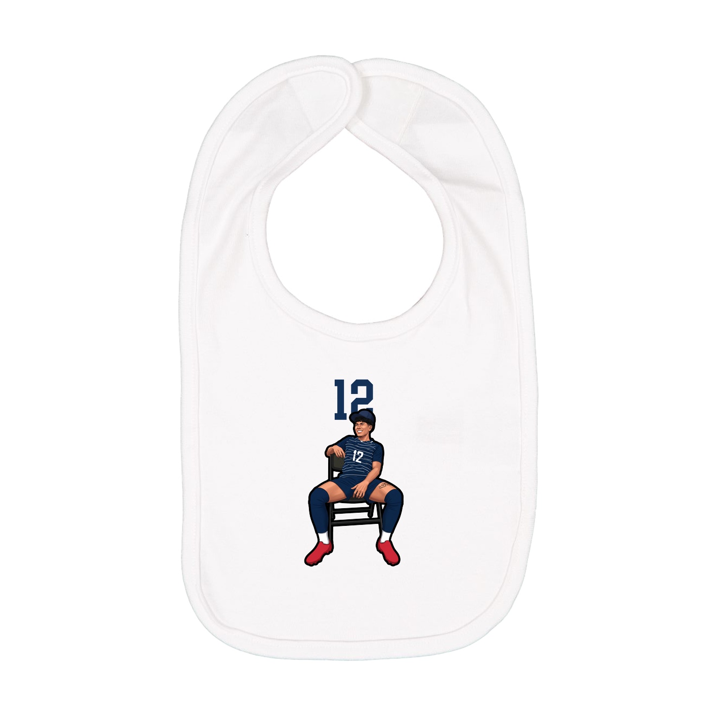 Infant Bib — Number Top in White