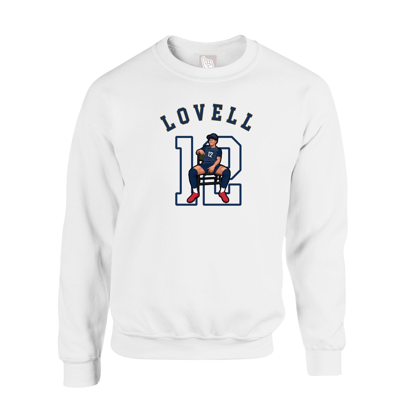 Fleece Crew — Shirsey Arch in White