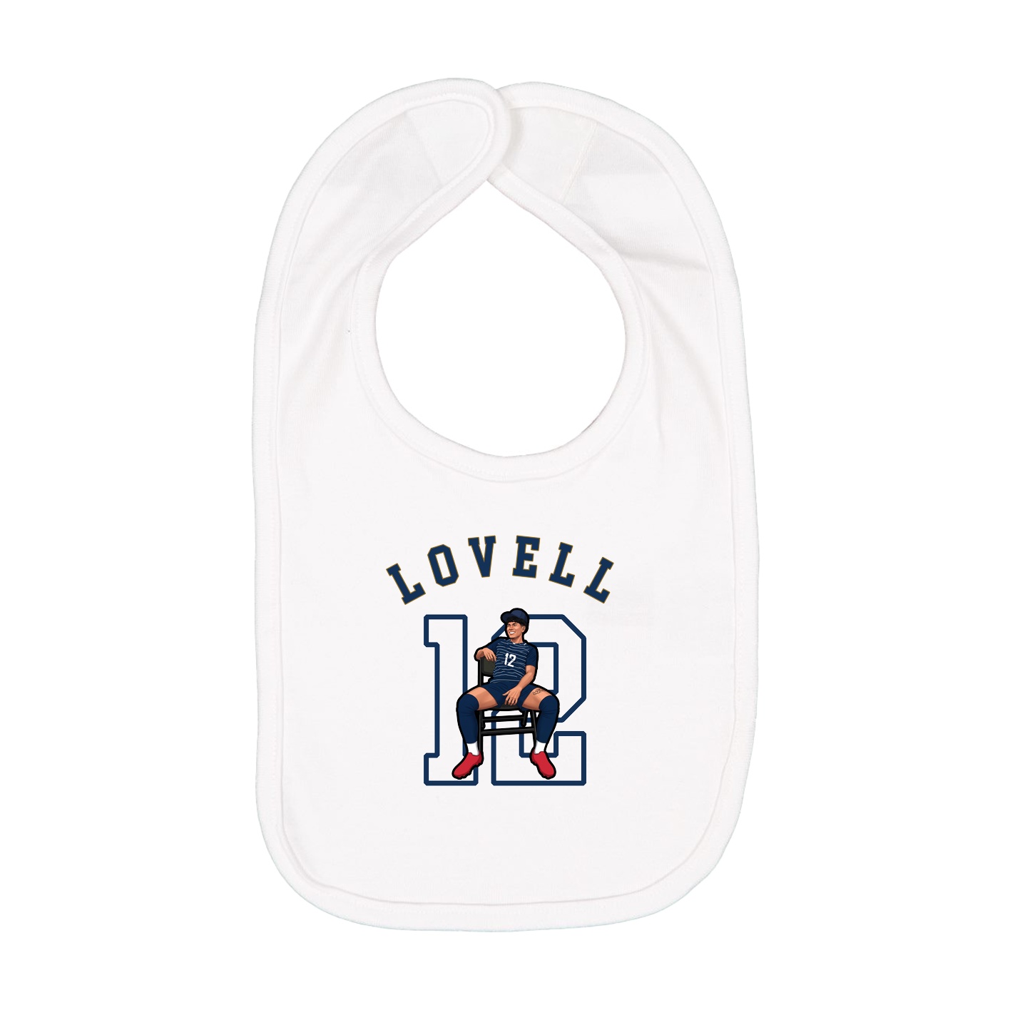 Infant Bib — Shirsey Arch in White