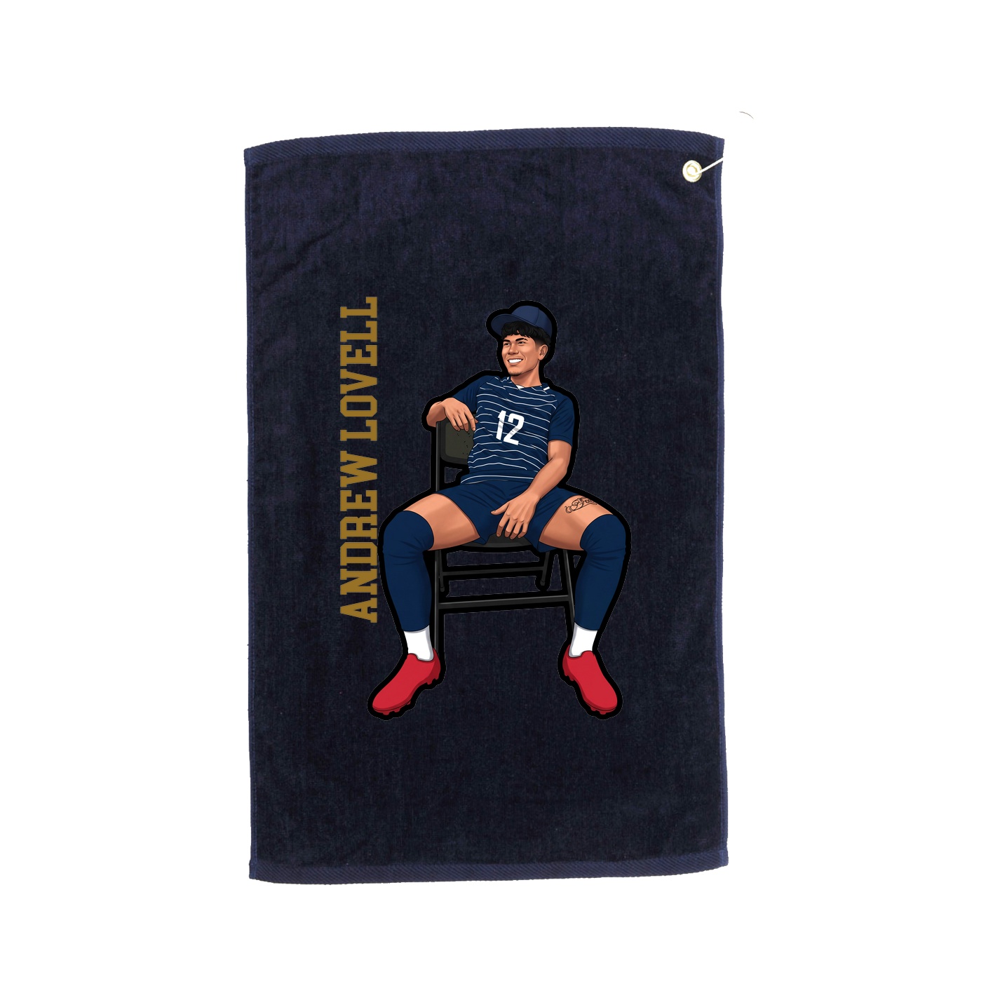 Golf Towel — Name Vertical in Navy