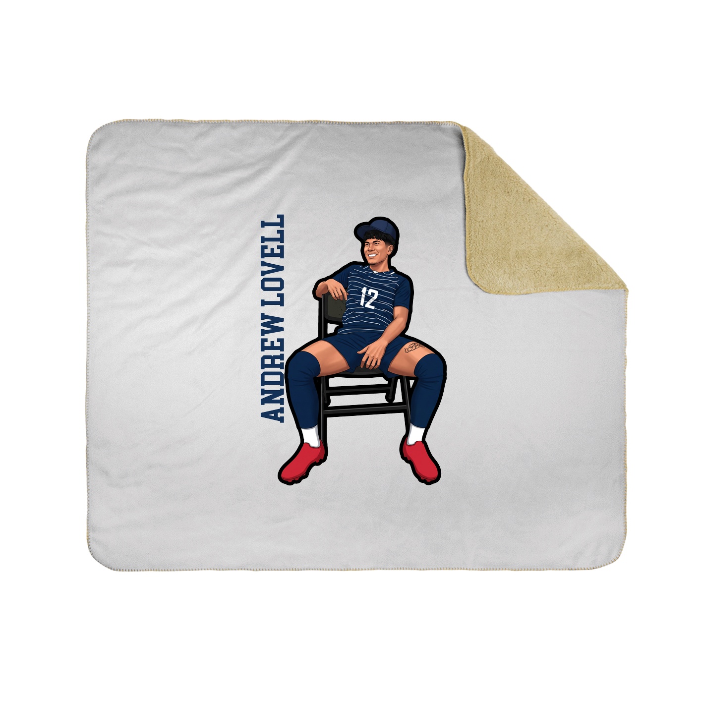 Throw Blanket — Name Vertical in White