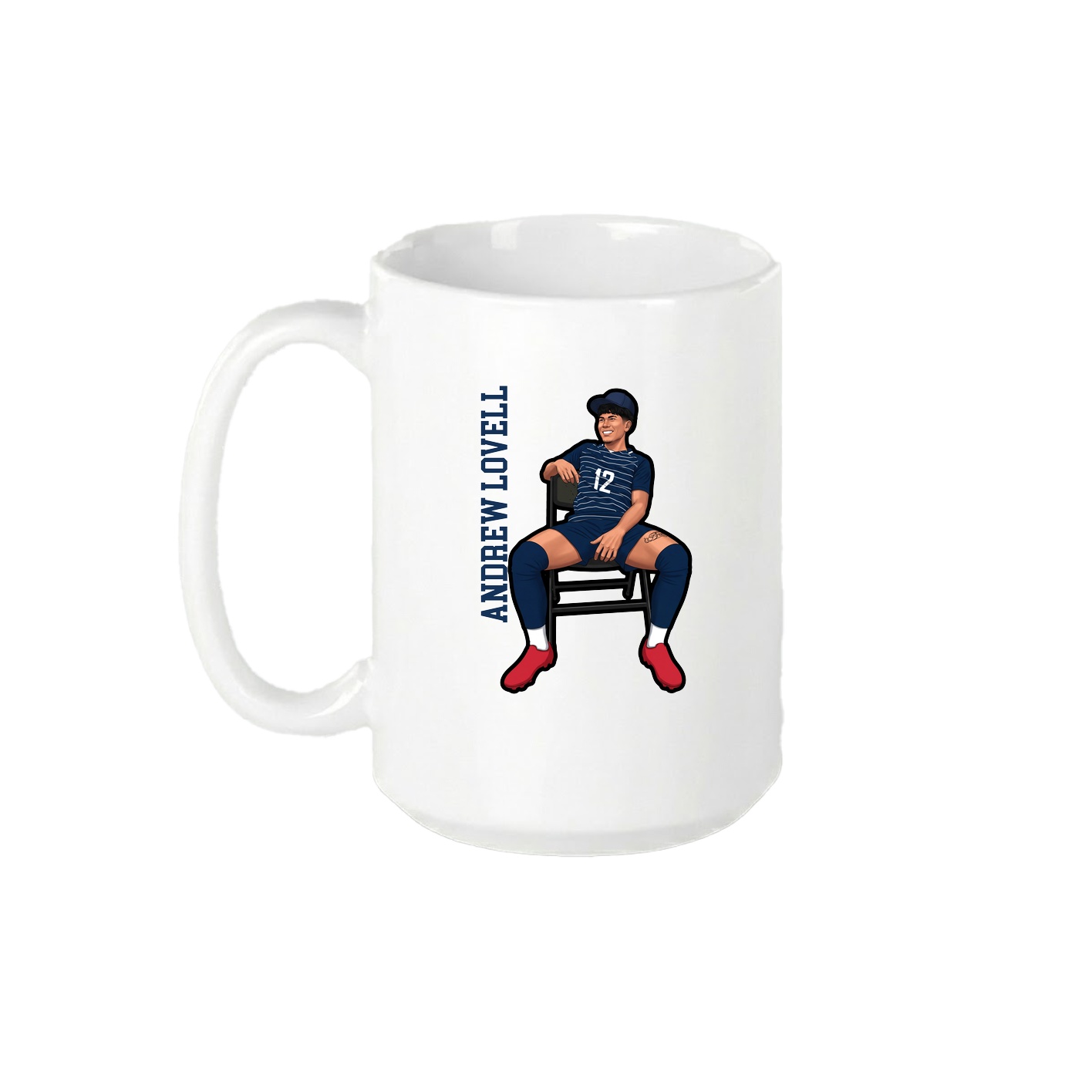 15oz Coffee Mug — Name Vertical in White