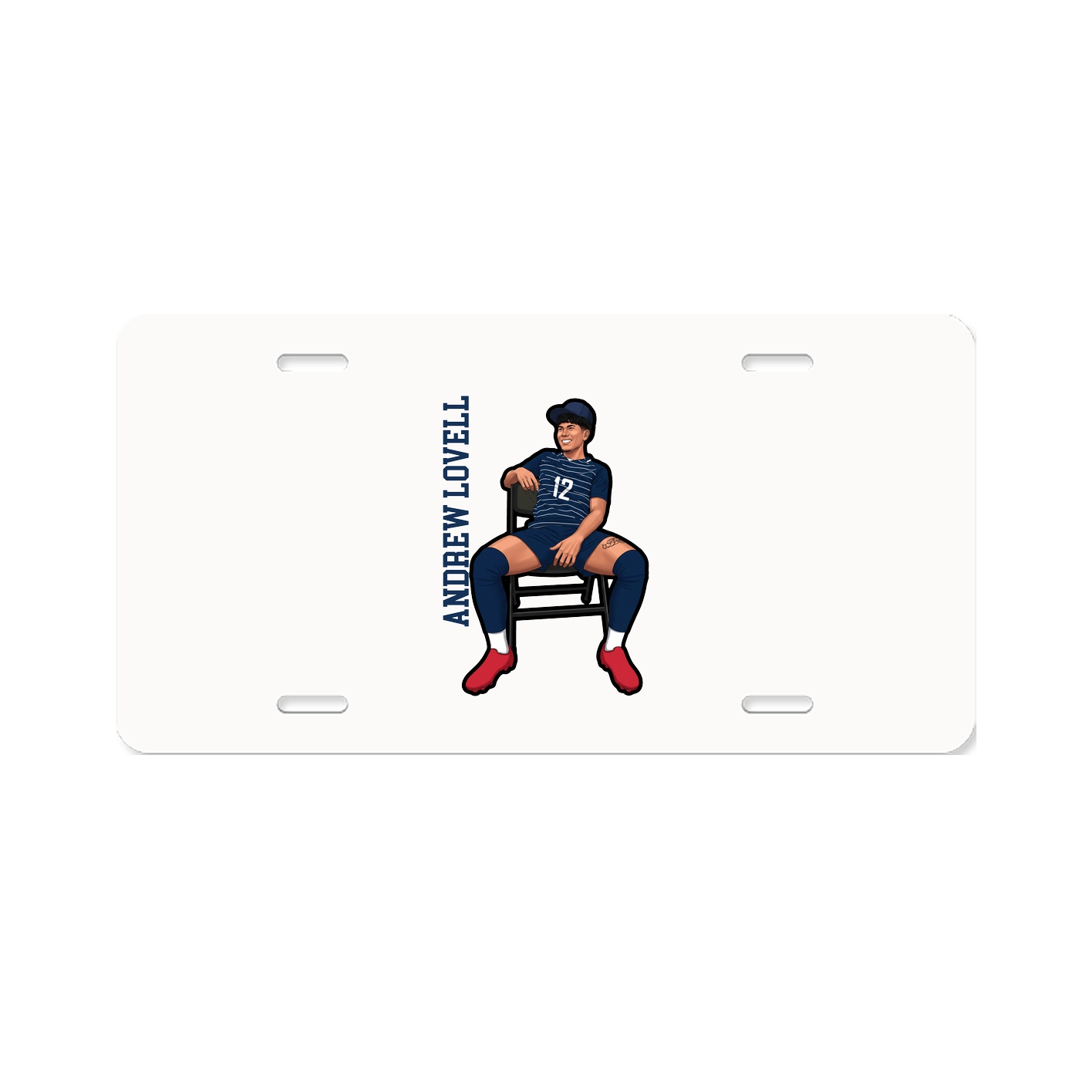 License Plate — Name Vertical in Classic