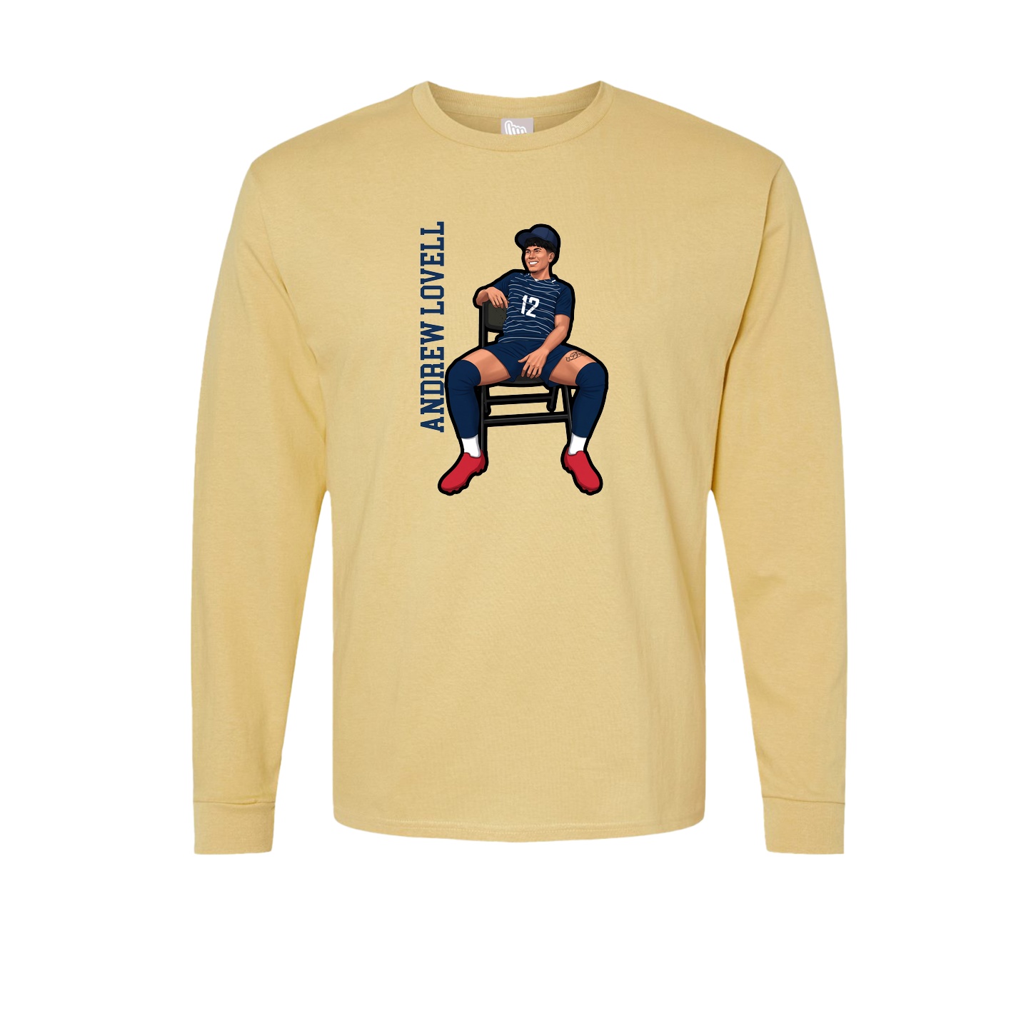Long Sleeve Tee — Name Vertical in Vegas Gold