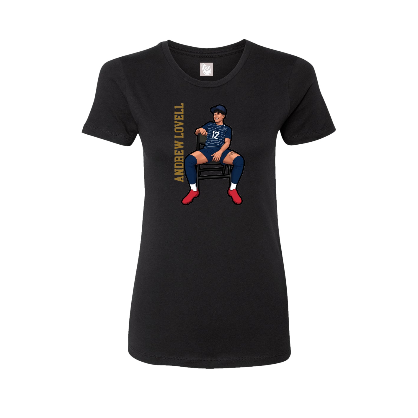 Womens Tee — Name Vertical in Black