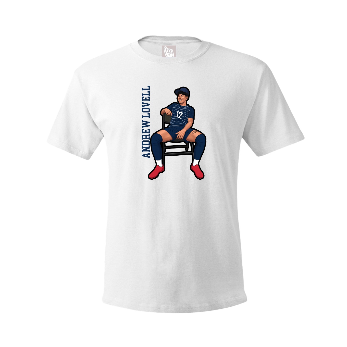 Youth Tee — Name Vertical in White