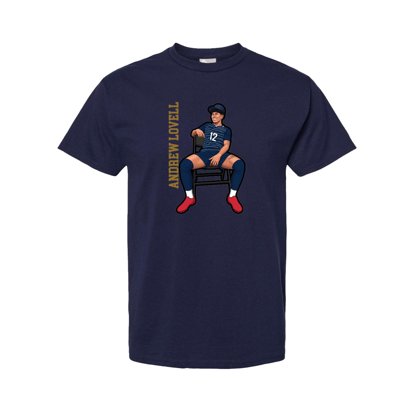 Youth Tee — Name Vertical in Navy