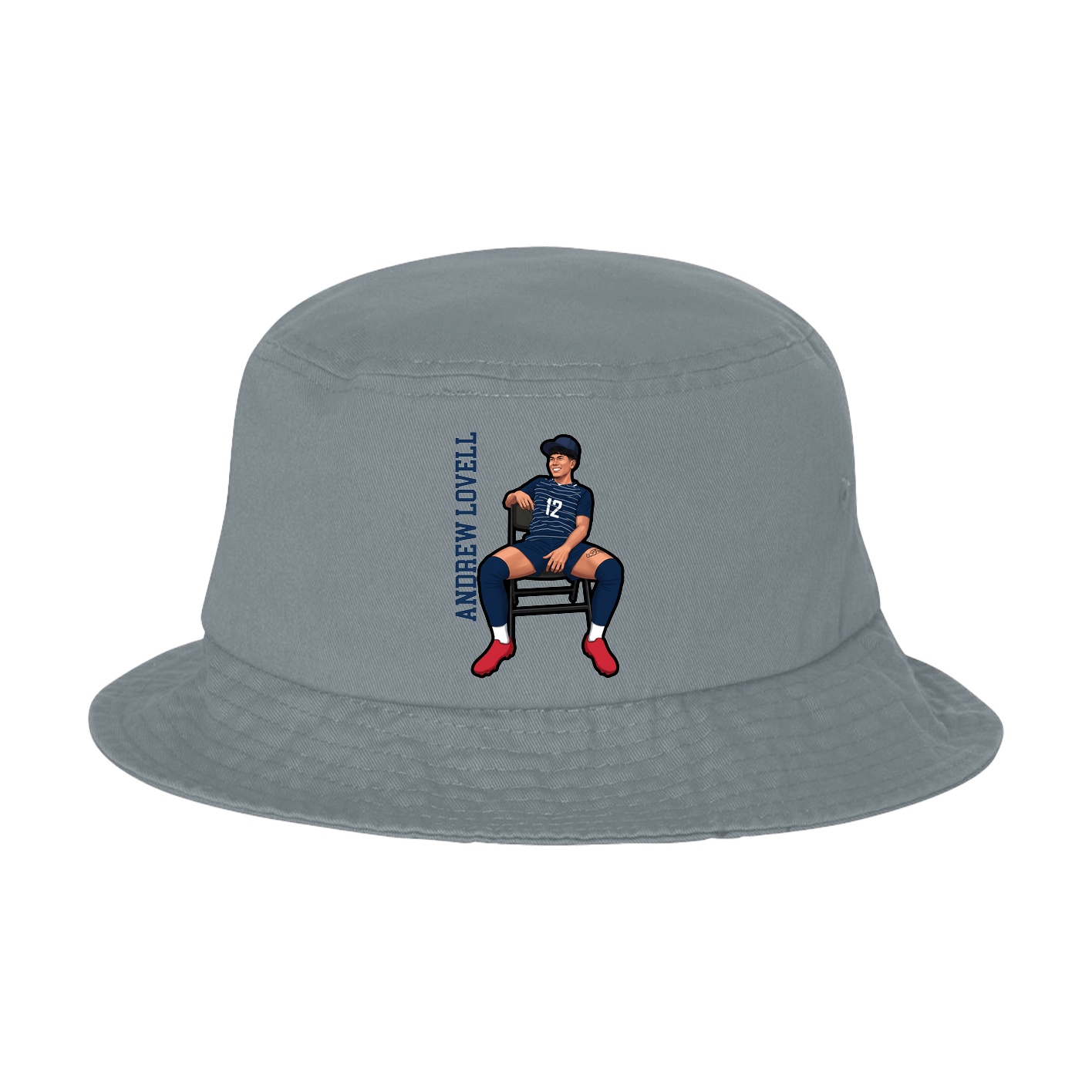 Bucket Cap — Name Vertical in Grey