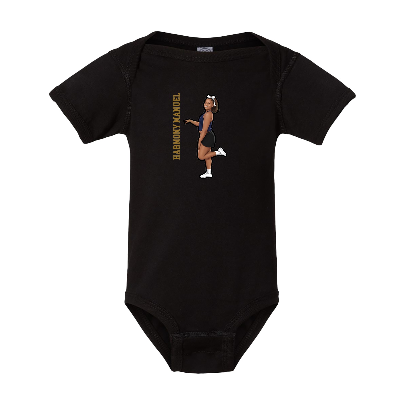 Baby Onesie — Name Vertical in Black
