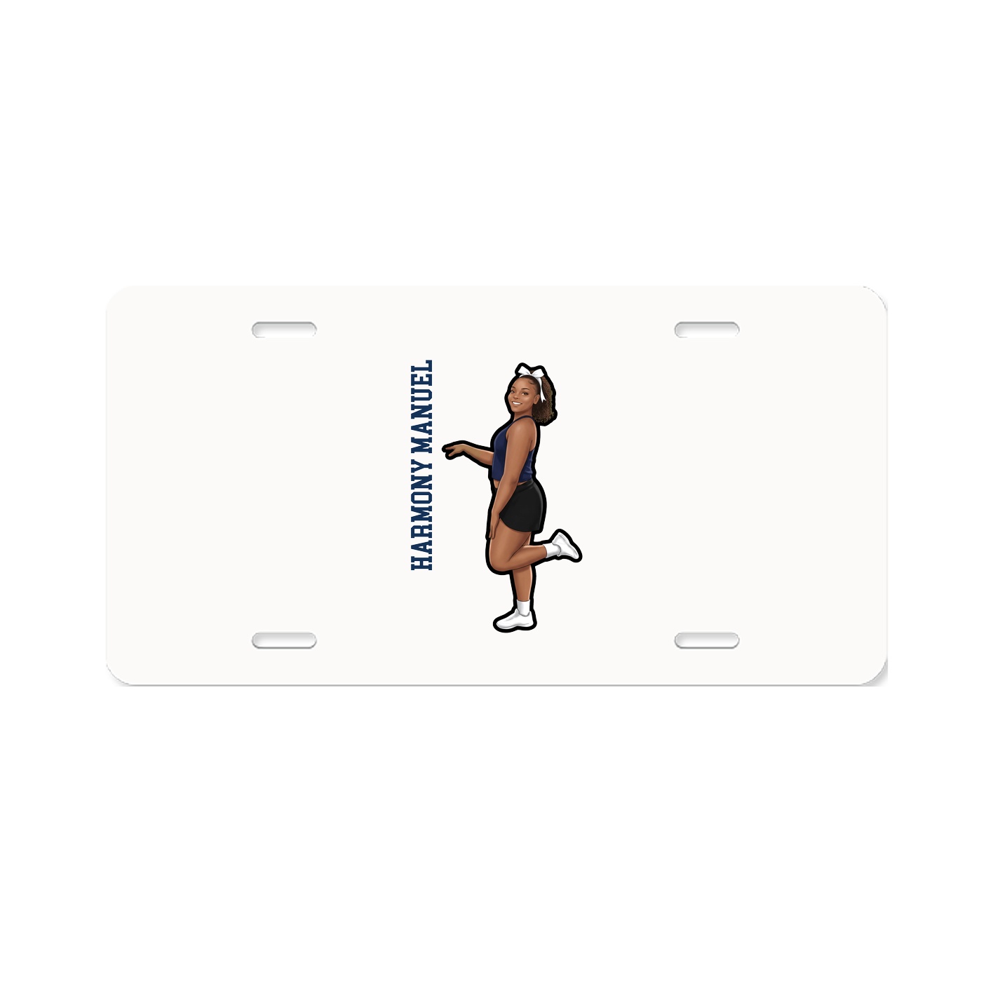 License Plate — Name Vertical in Classic