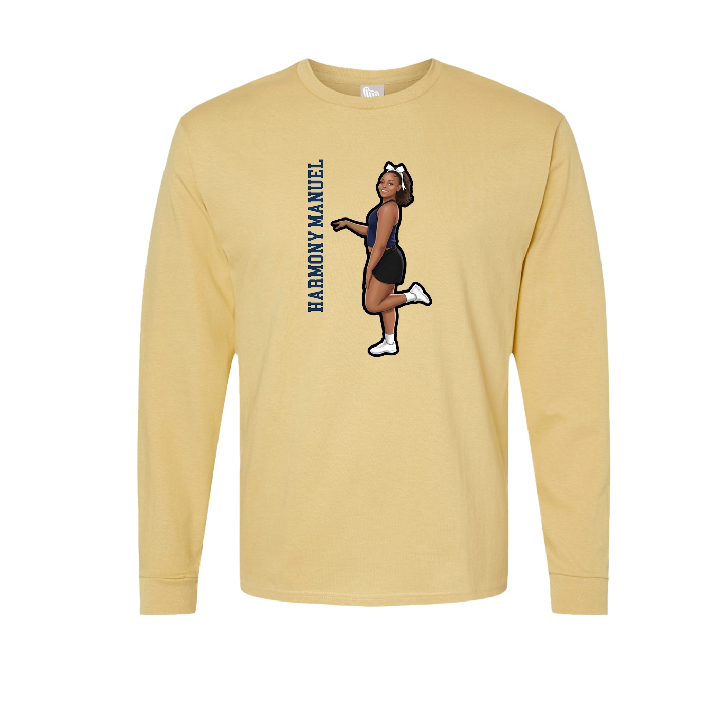 Long Sleeve Tee — Name Vertical in Vegas Gold