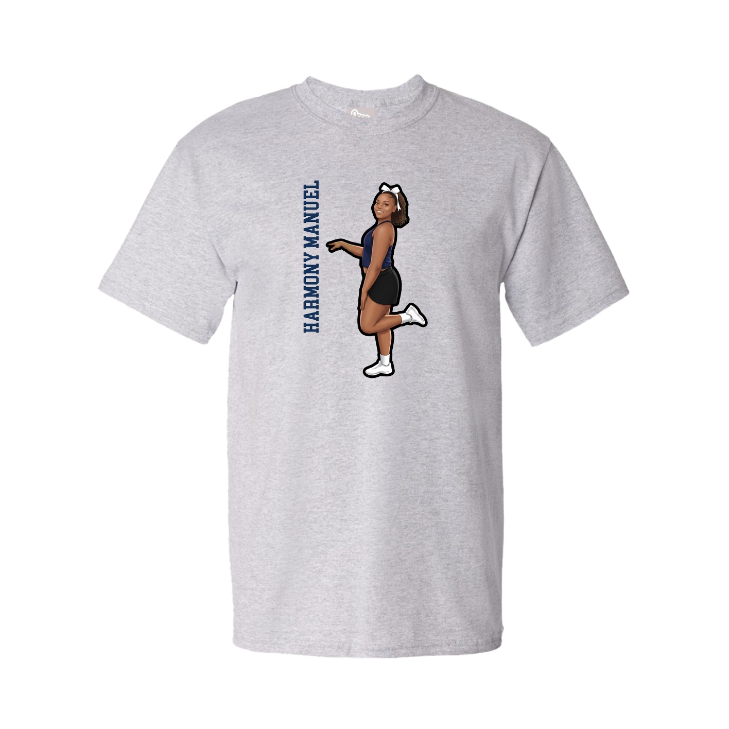 Youth Tee — Name Vertical in Grey