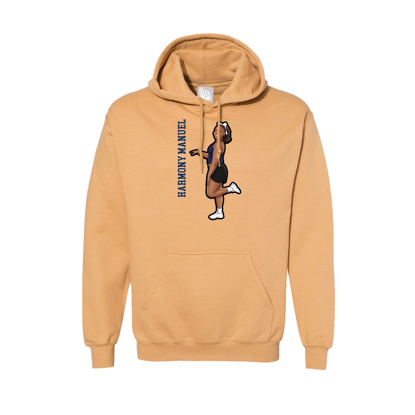 Hoodie — Name Vertical in Vegas Gold