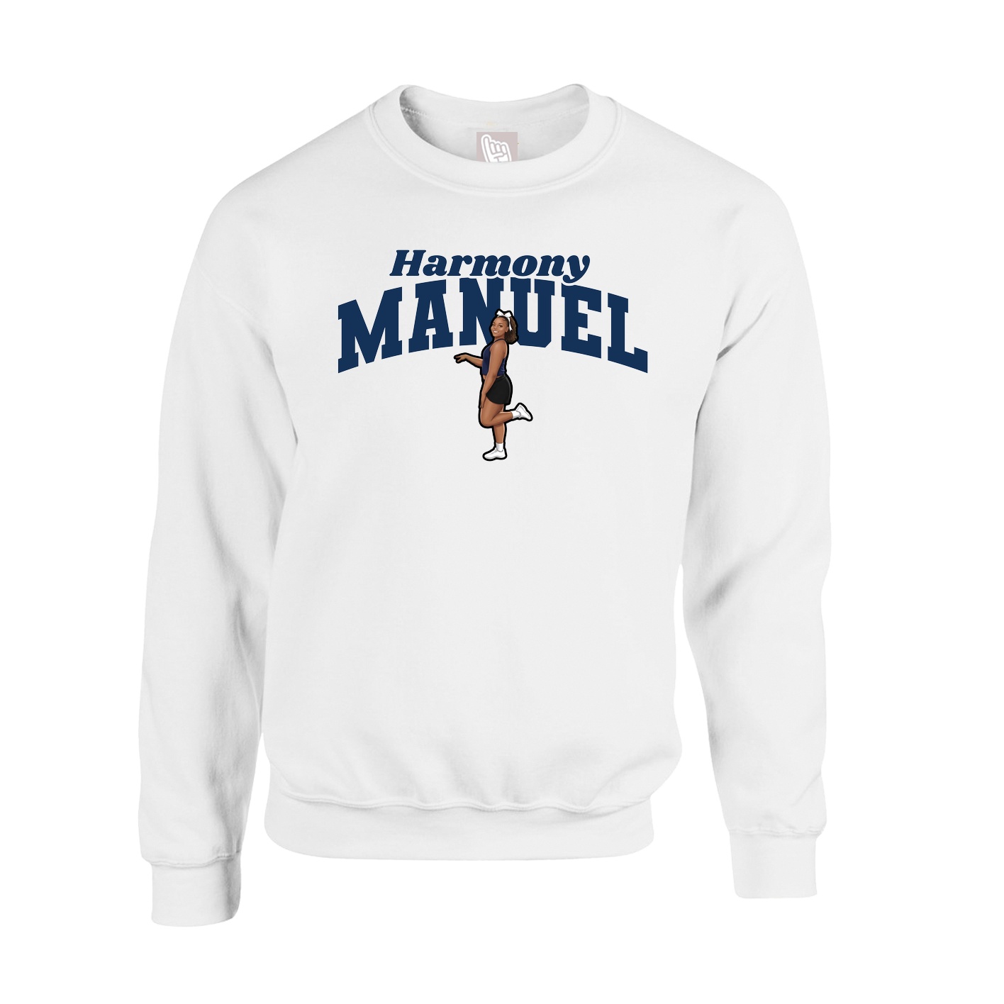 Fleece Crew — Signature Arch in White