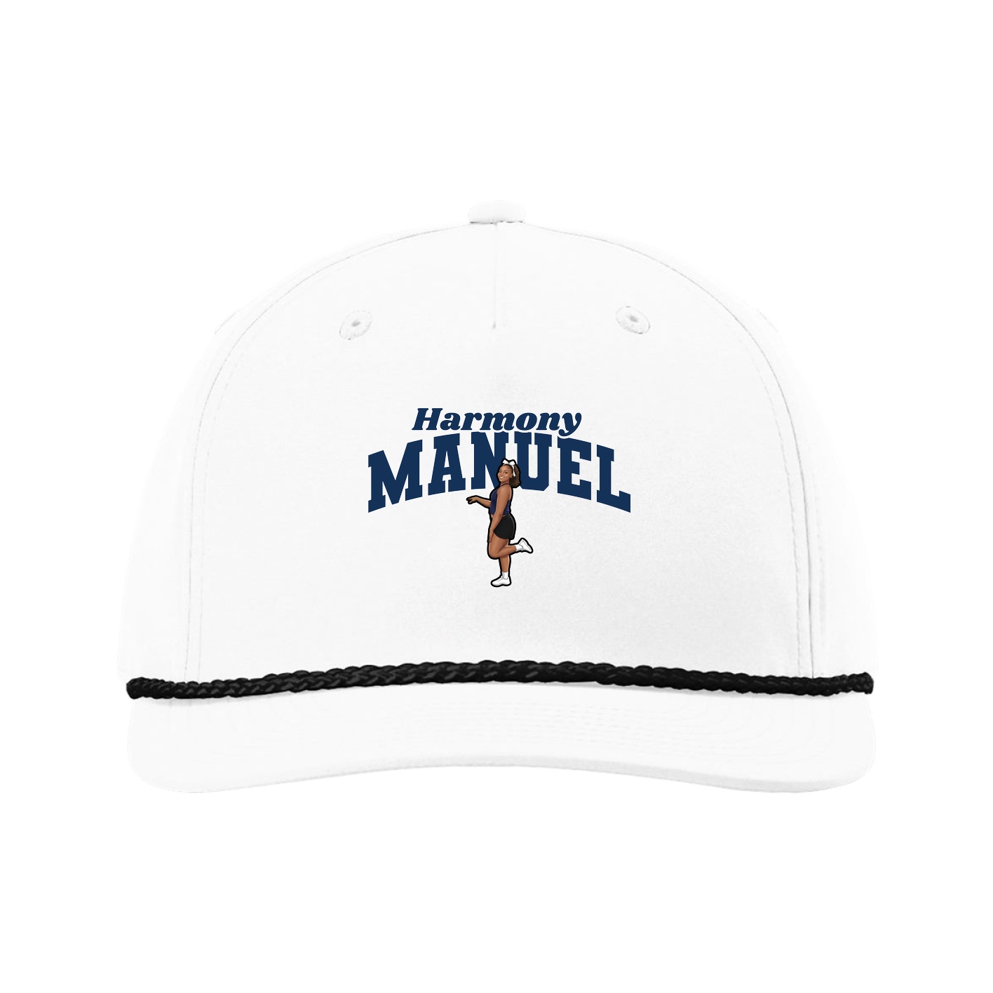 Five-Panel Classic Rope Cap — Signature Arch in White