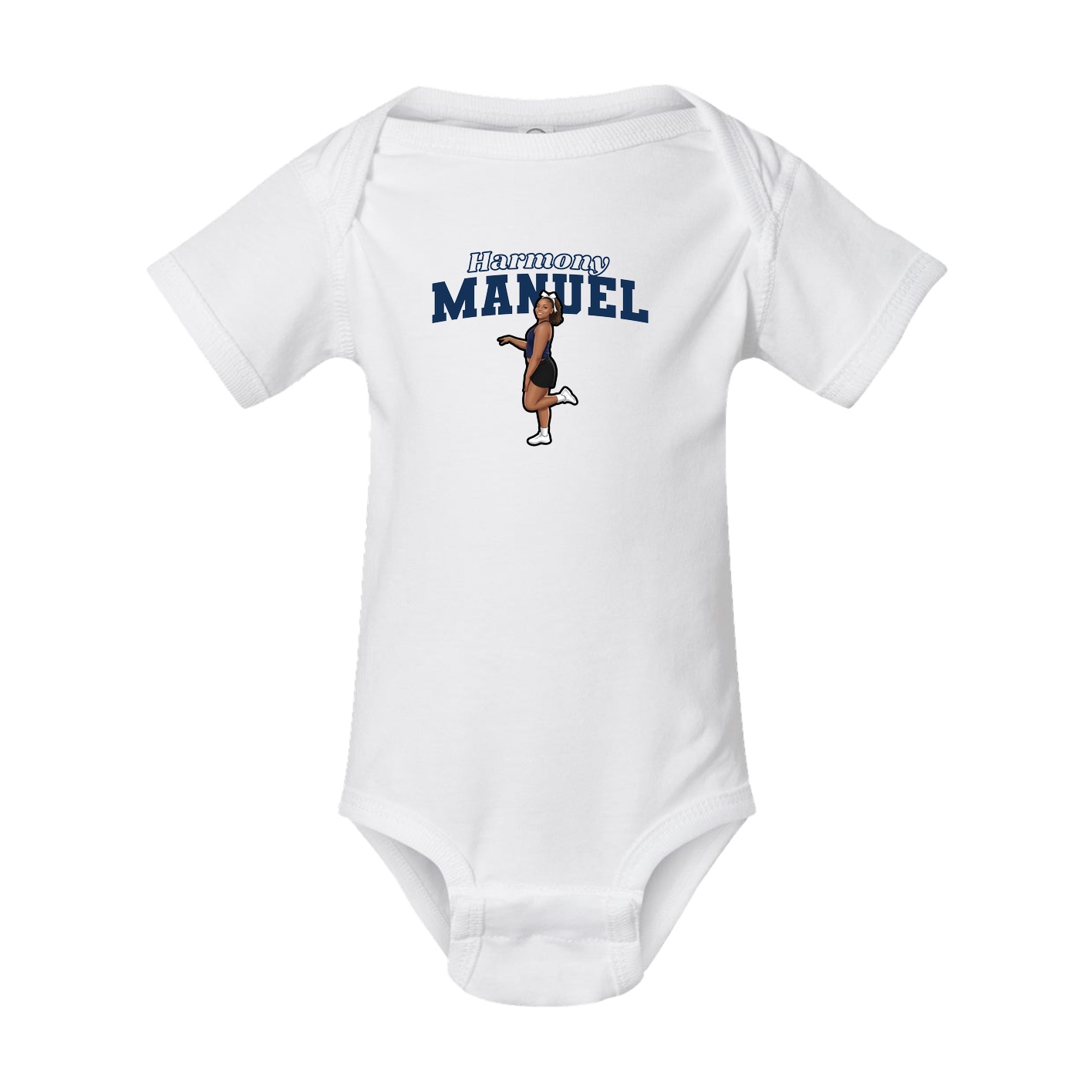 Baby Onesie — Name Arch in White