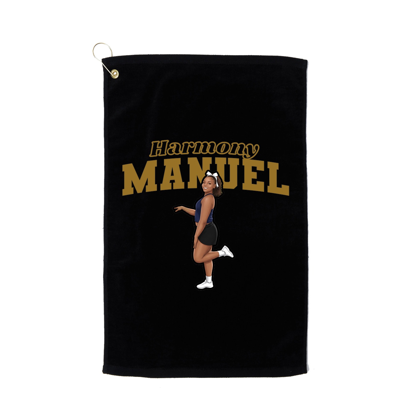 Golf Towel — Name Arch in Black