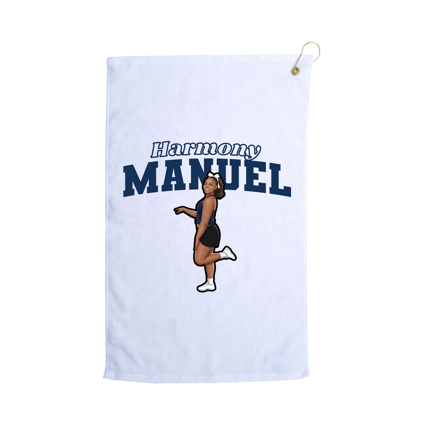 Golf Towel — Name Arch in White