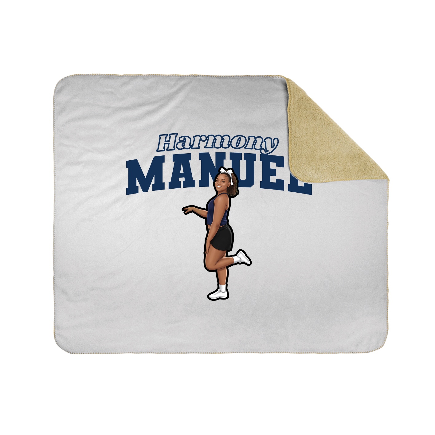 Throw Blanket — Name Arch in White