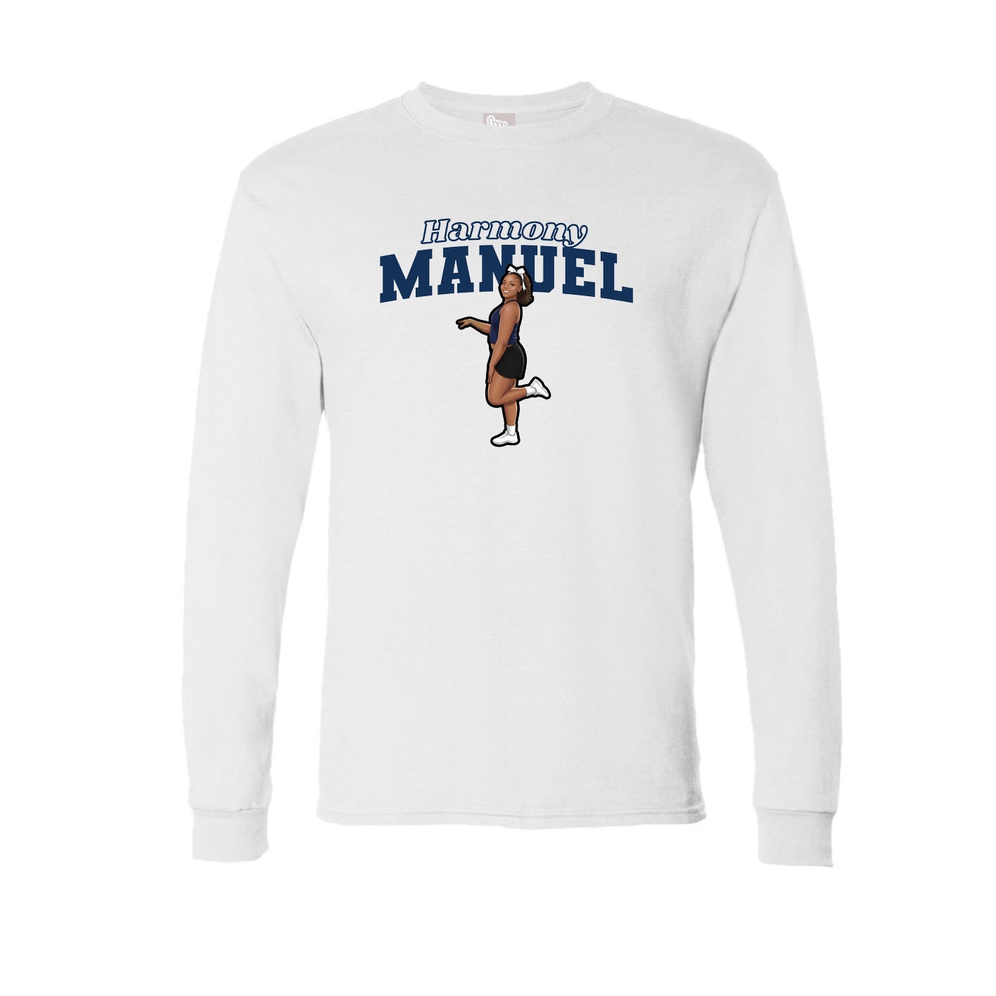Long Sleeve Tee — Name Arch in White