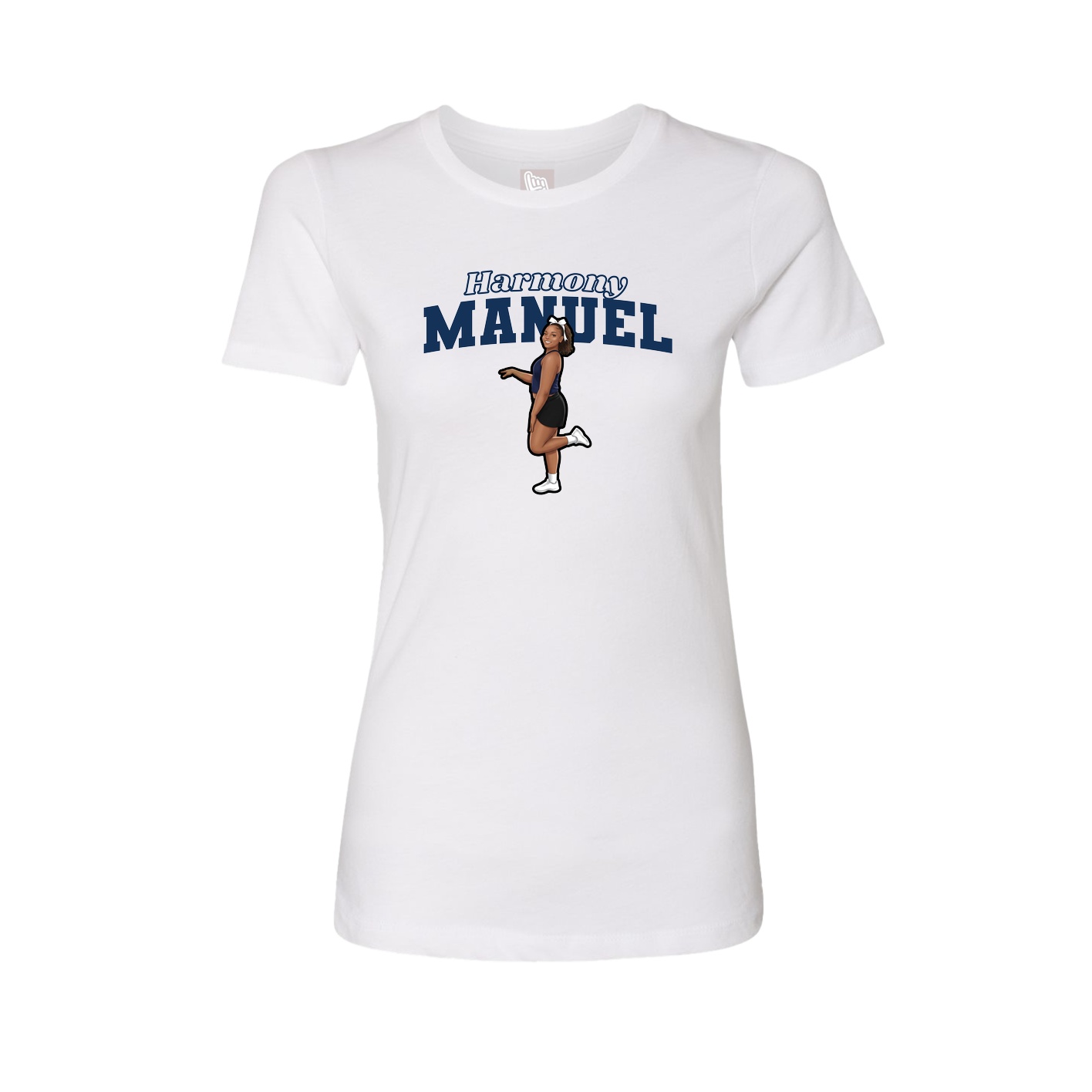 Womens Tee — Name Arch in White