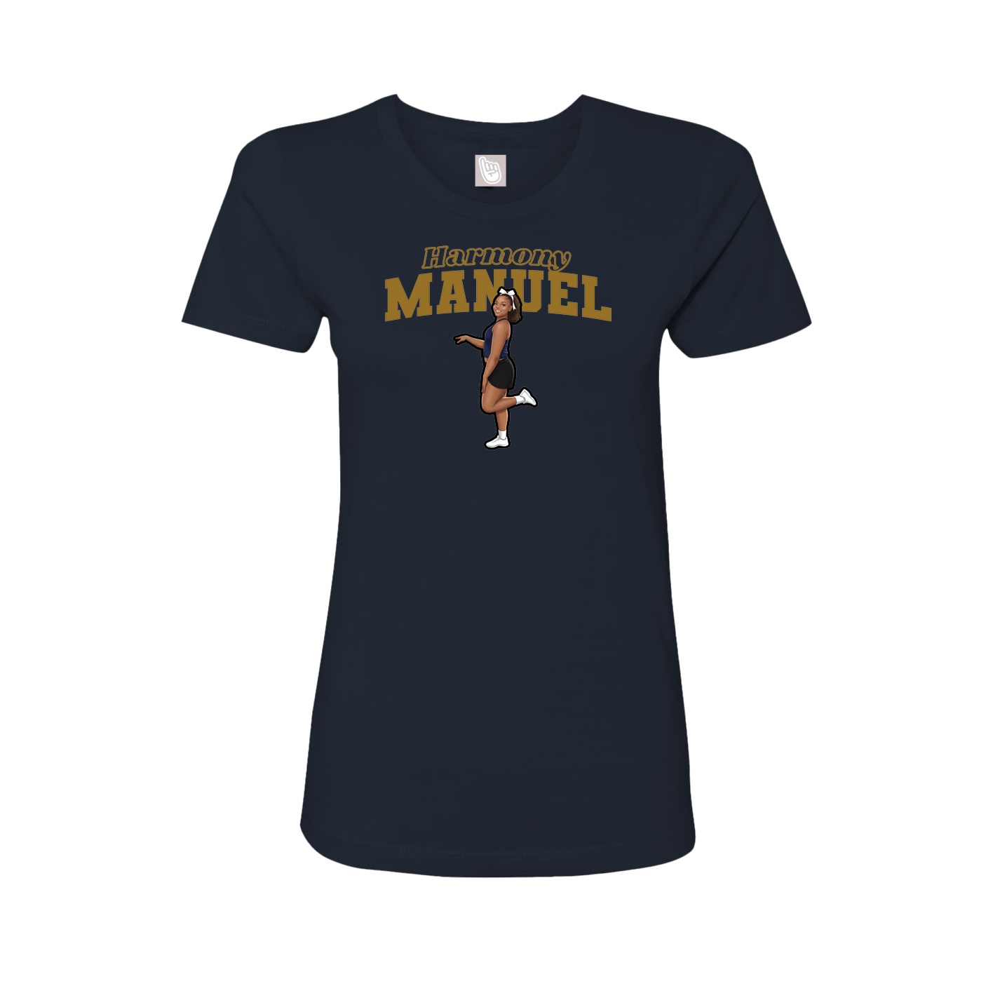 Womens Tee — Name Arch in Navy