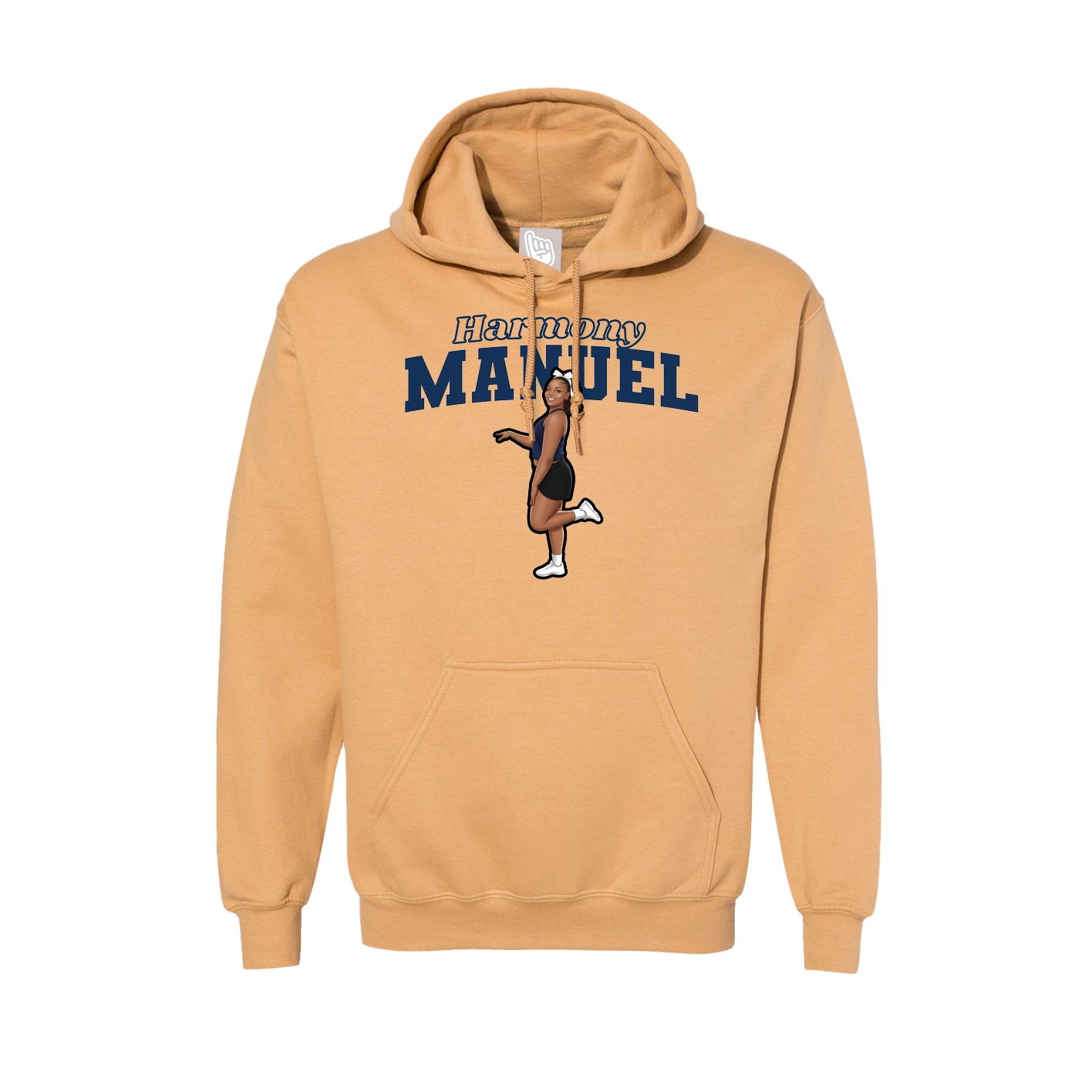 Hoodie — Name Arch in Vegas Gold