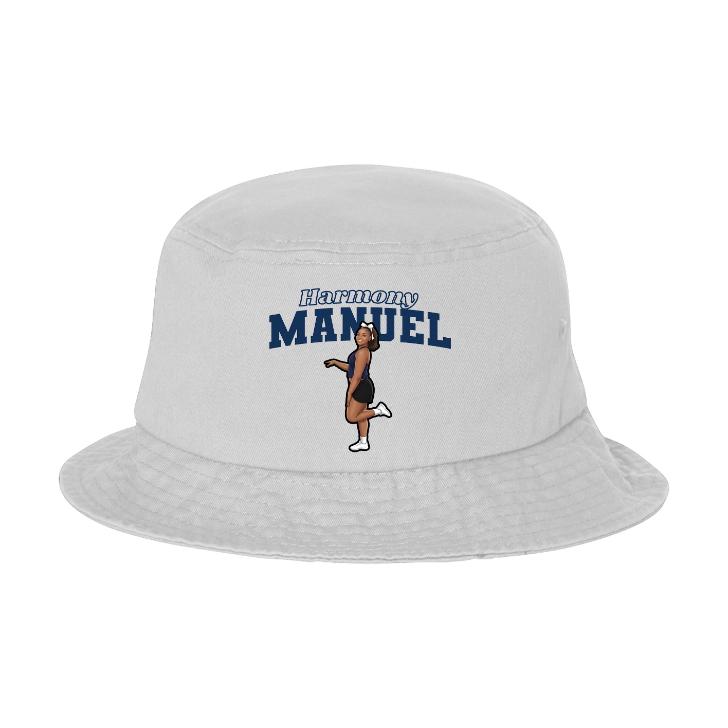 Bucket Cap — Name Arch in White