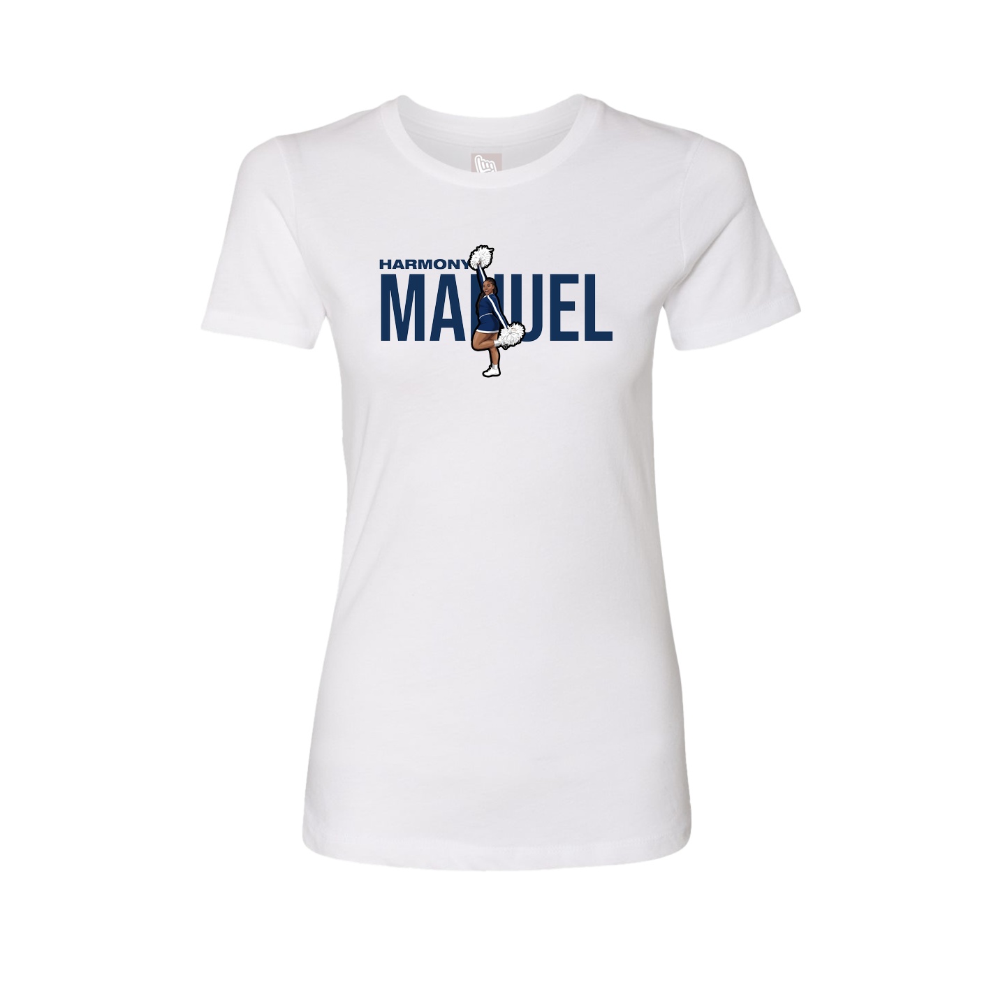 Fitted Women's Tee — Player Name in White