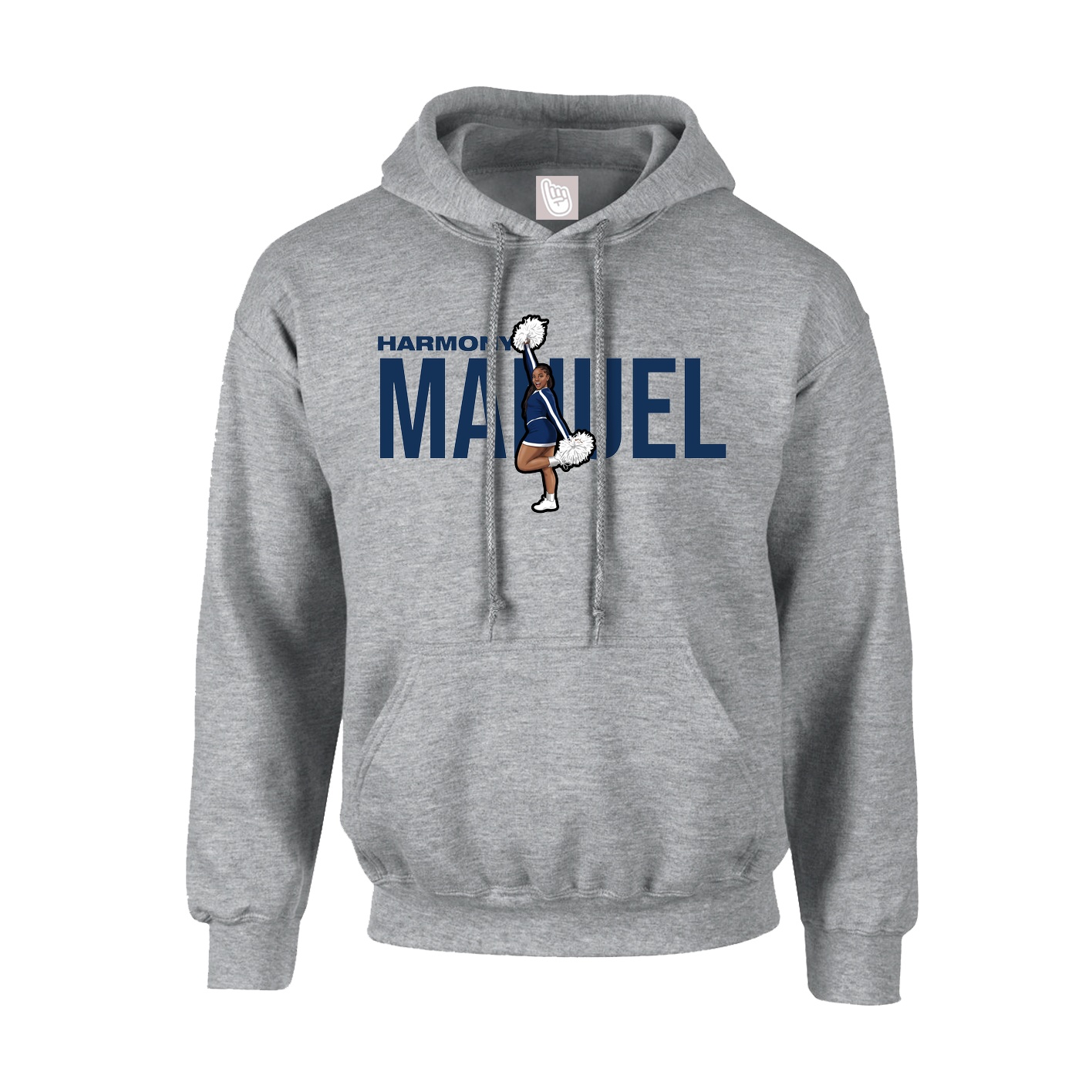 Youth Hoodie — Player Name in Grey