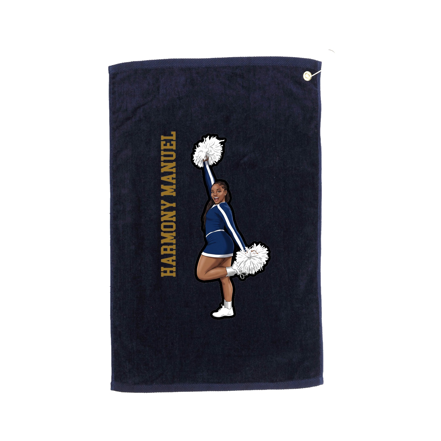 Golf Towel — Name Vertical in Navy