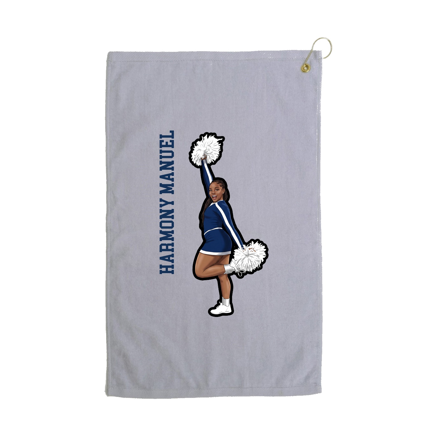 Golf Towel — Name Vertical in Grey