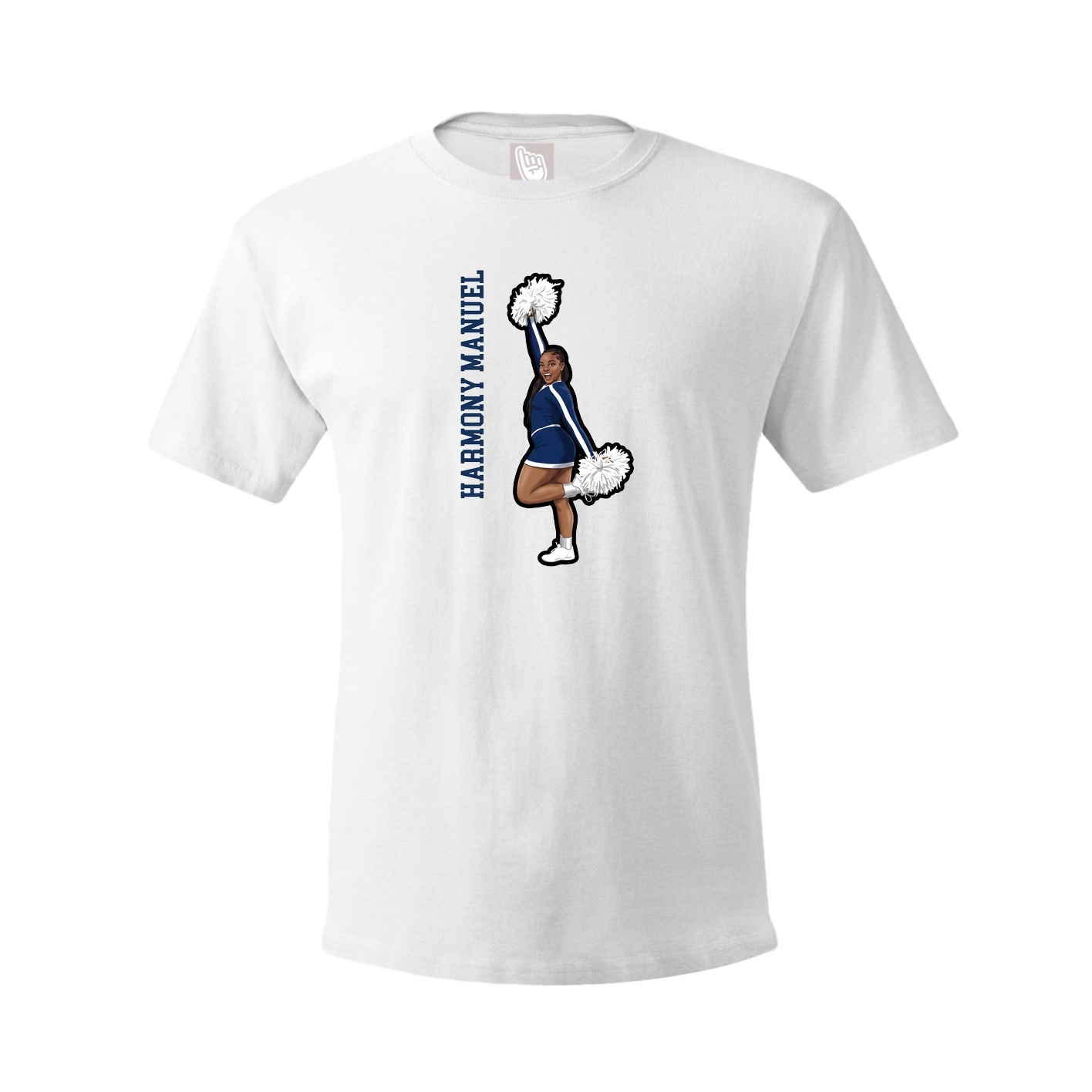 Youth Tee — Name Vertical in White